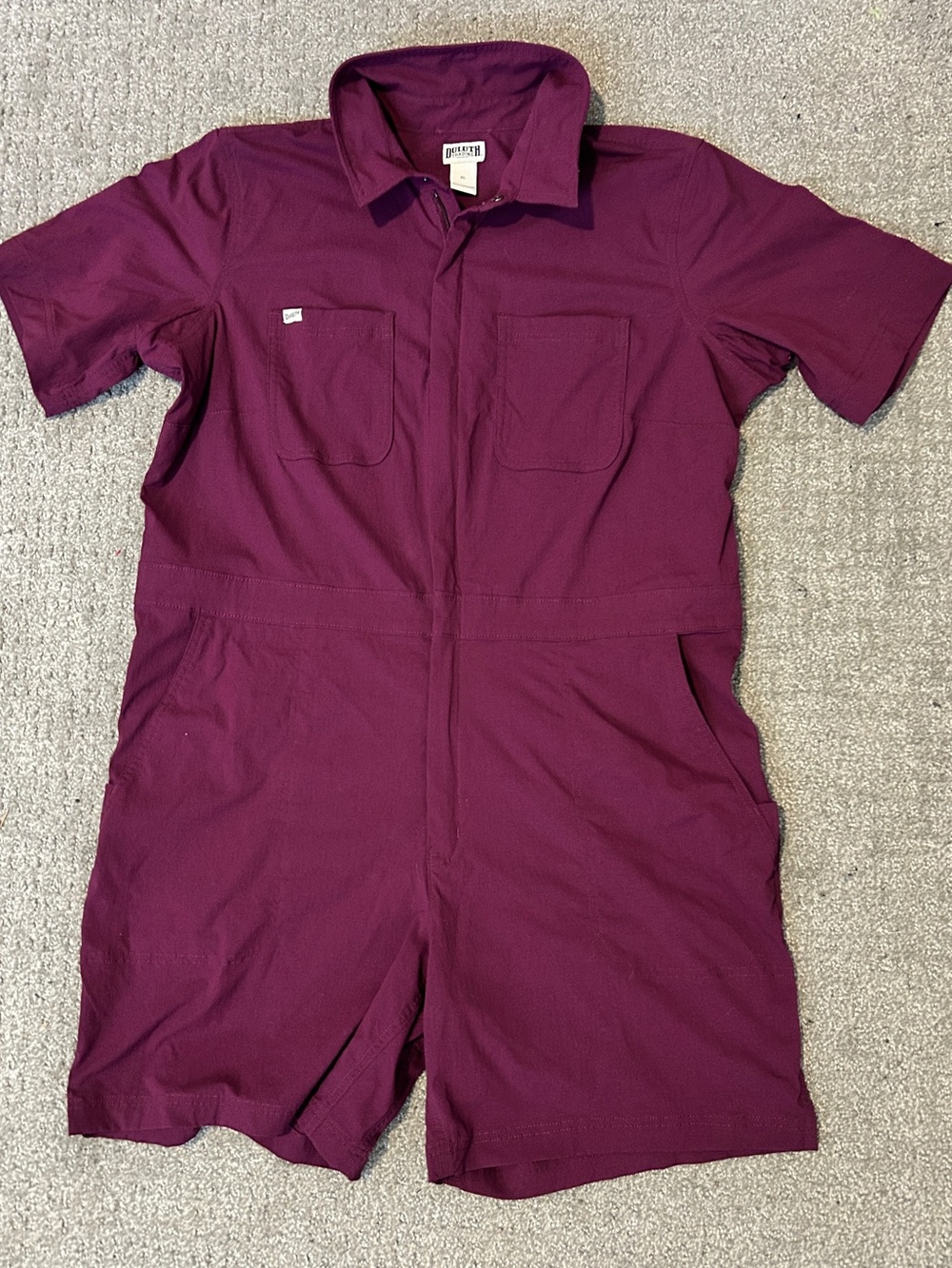Duluth Trading Co Women's Purple Heirloom Gardening Bib Shortalls Size XL